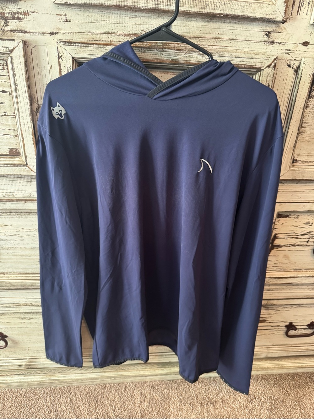 Greyson Navy Blue Hooded Long-Sleeve Shirt